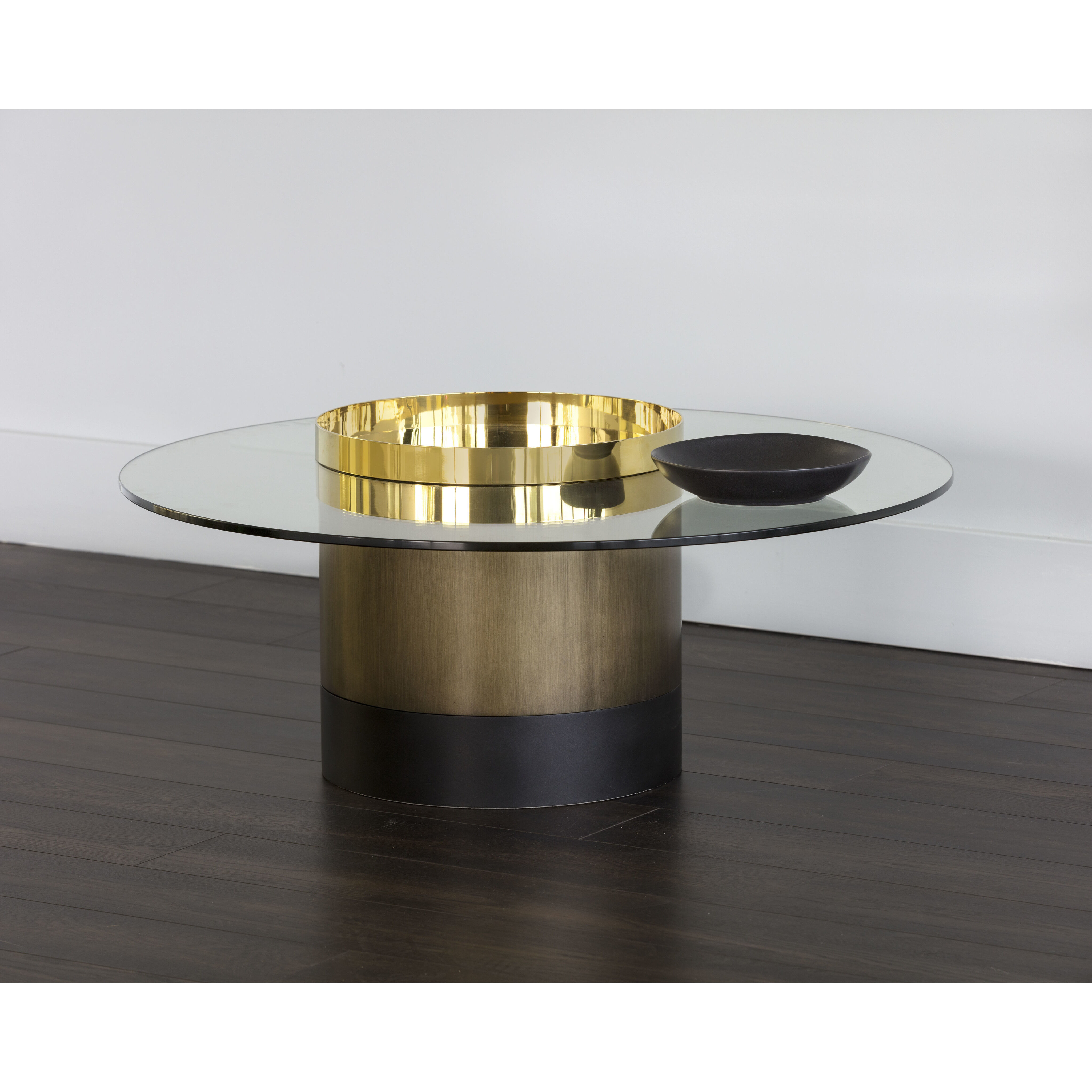 Haru 35.5 X 15.75 inch Clear / Gold Coffee Table
